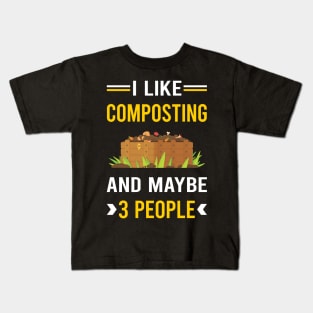 3 People Composting Compost Composter Kids T-Shirt